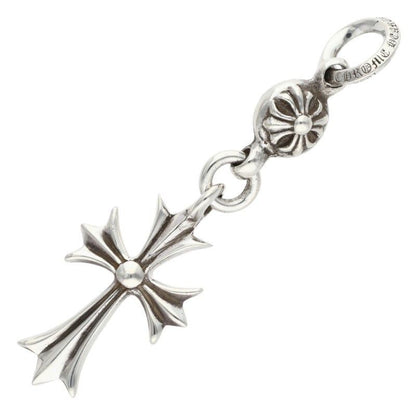Chrome Hearts Tny CH Crs 1 Ball Tiny CH Cross Charm Silver Necklace Top — view 2