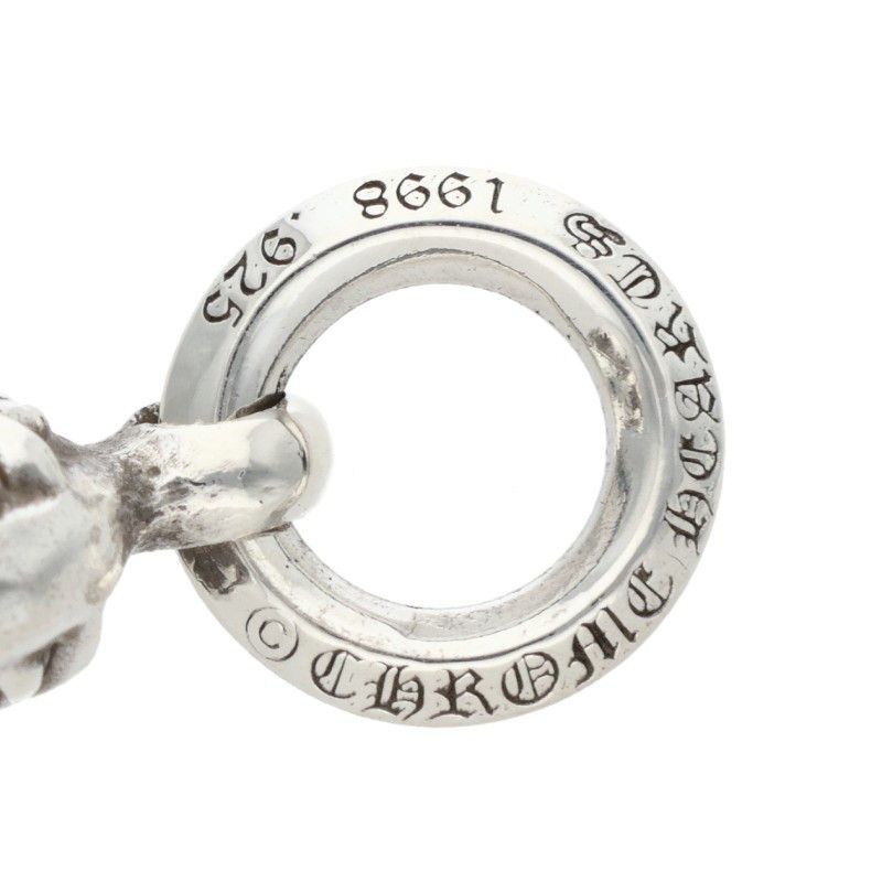 Chrome Hearts Tny CH Crs 1 Ball Tiny CH Cross Charm Silver Necklace Top — view 3