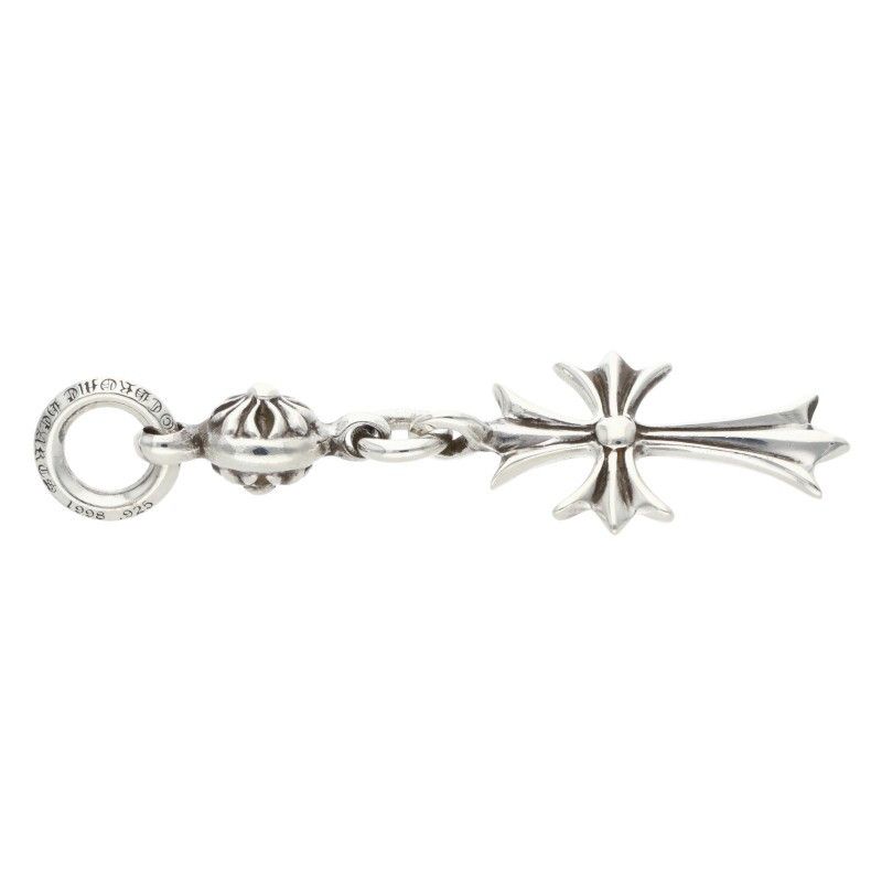 Chrome Hearts Tny CH Crs 1 Ball Tiny CH Cross Charm Silver Necklace Top — view 4