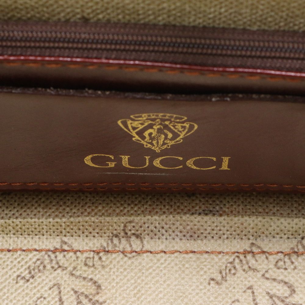 Gucci Sherry Line Leather Attache Case Hard Document Business Briefcase Trip Ene — view 9