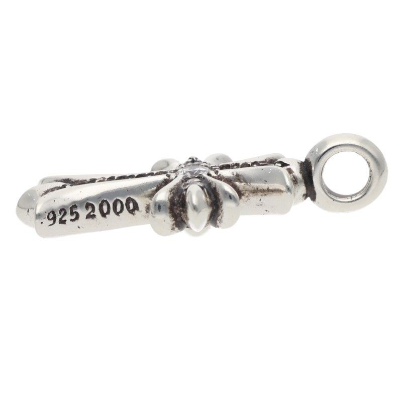 Chrome Hearts Tny Crsf P Dmnd Tiny Fat Cross Pave Diamond Pendant Silver — view 4