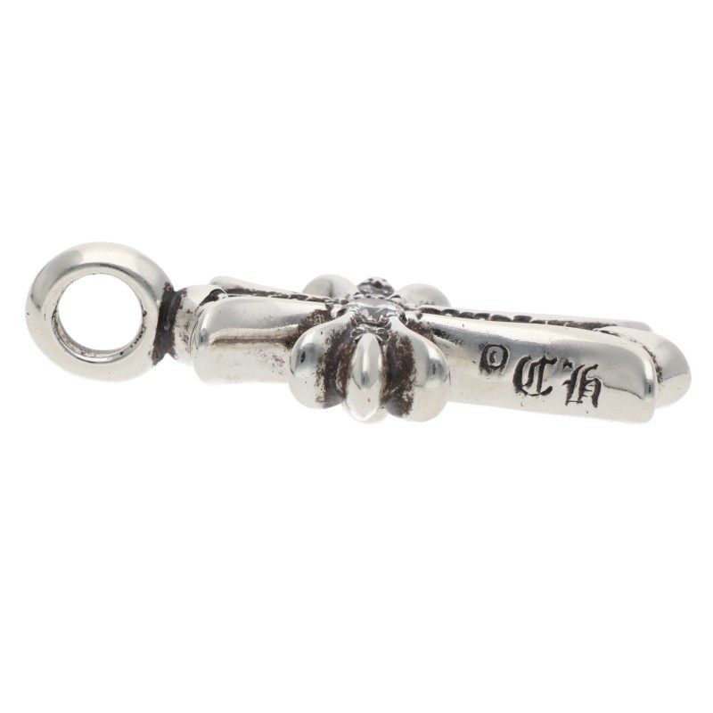 Chrome Hearts Tny Crsf P Dmnd Tiny Fat Cross Pave Diamond Pendant Silver — view 3
