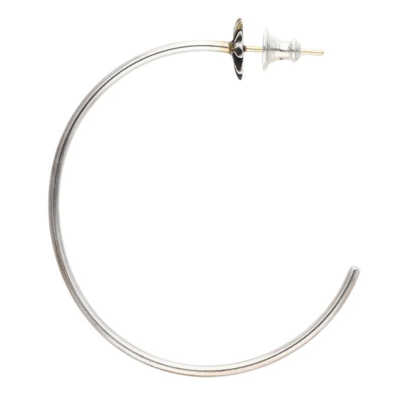 Chrome Hearts Hoop CH Pls CH Plus Silver Earrings — view 4