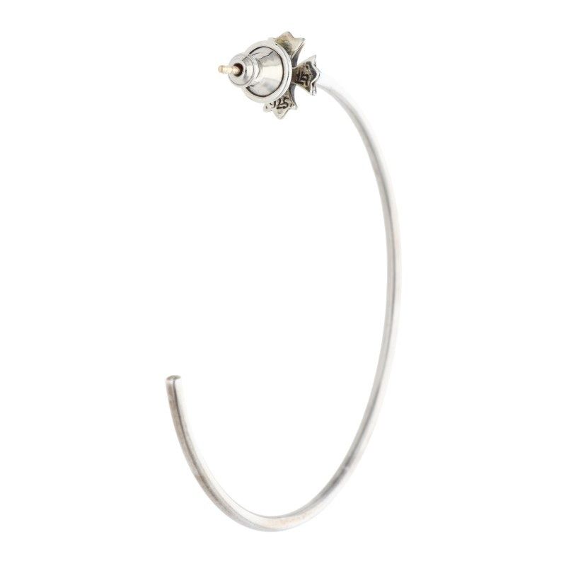 Chrome Hearts Hoop CH Pls CH Plus Silver Earrings — view 2