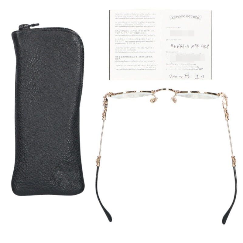 Chrome Hearts Bubba-a Cross Temple Metal Frame Round Sunglasses Eyewear — view 3