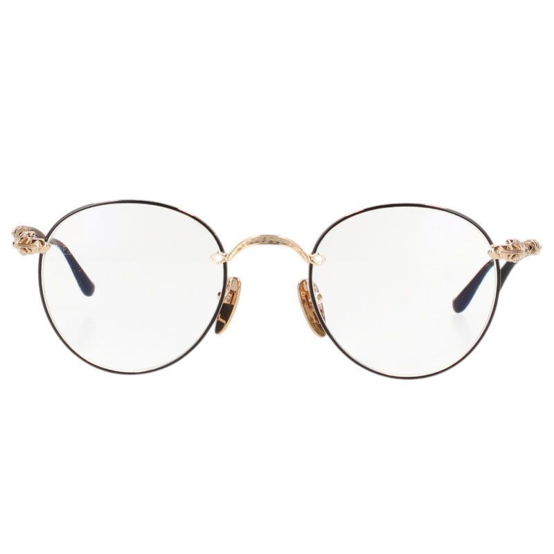 Chrome Hearts Bubba-a Cross Temple Metal Frame Round Sunglasses Eyewear