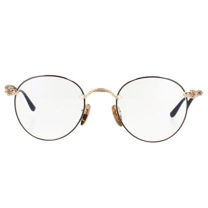 Chrome Hearts Bubba-a Cross Temple Metal Frame Round Sunglasses Eyewear