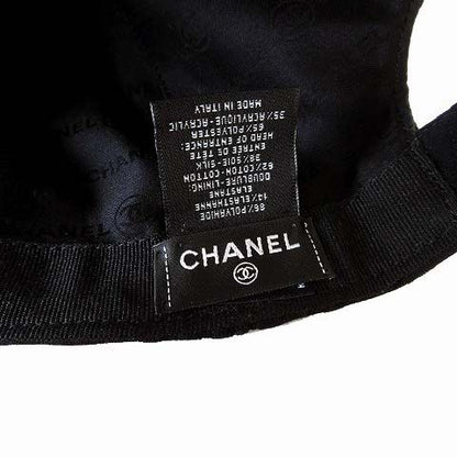 Chanel Cap Hat CC Logo All Over Pattern Silk Cotton Black White Hat Baseball Cap — view 6