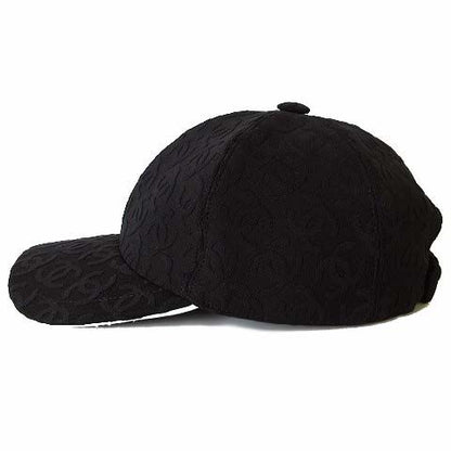 Chanel Cap Hat CC Logo All Over Pattern Silk Cotton Black White Hat Baseball Cap — view 3