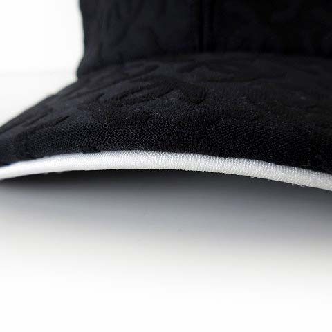 Chanel Cap Hat CC Logo All Over Pattern Silk Cotton Black White Hat Baseball Cap — view 8