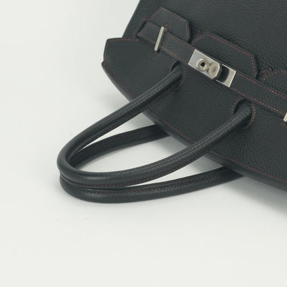 Hermes Birkin 35 Tote Togo Noir Tosca Black Purple Pink Silver Personal Order — view 4