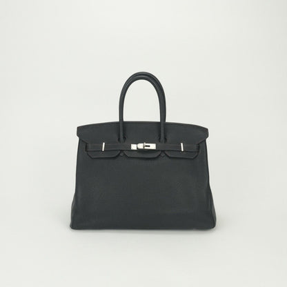 Hermes Birkin 35 Tote Togo Noir Tosca Black Purple Pink Silver Personal Order
