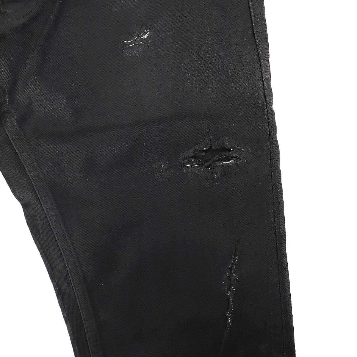 Dior Homme Strip Destroyed Jeans Denim Pants Black 29 — view 6