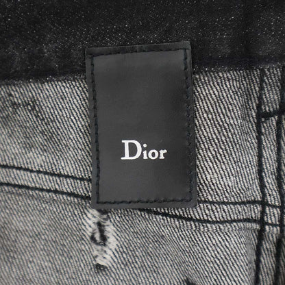Dior Homme Strip Destroyed Jeans Denim Pants Black 29 — view 3