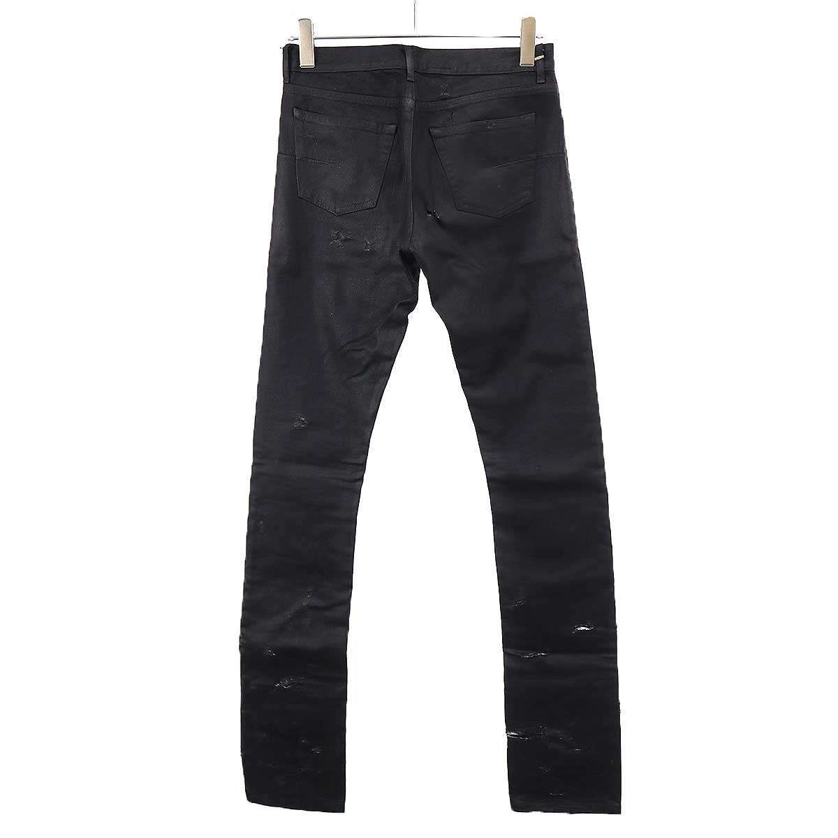 Dior Homme Strip Destroyed Jeans Denim Pants Black 29 — view 2