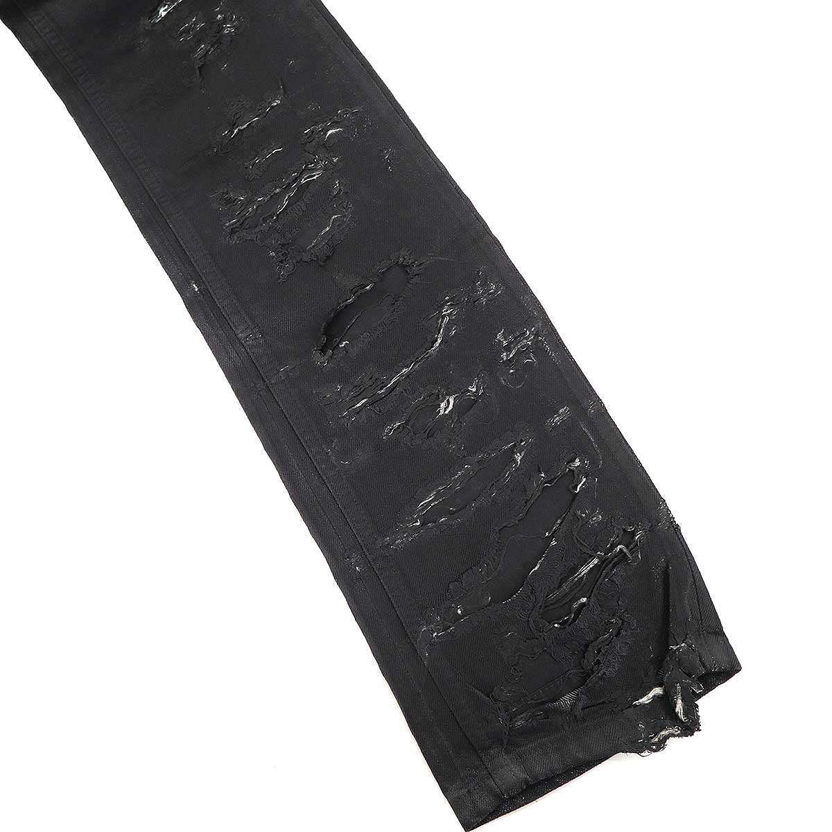Dior Homme Strip Destroyed Jeans Denim Pants Black 29 — view 7