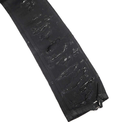 Dior Homme Strip Destroyed Jeans Denim Pants Black 29 — view 7