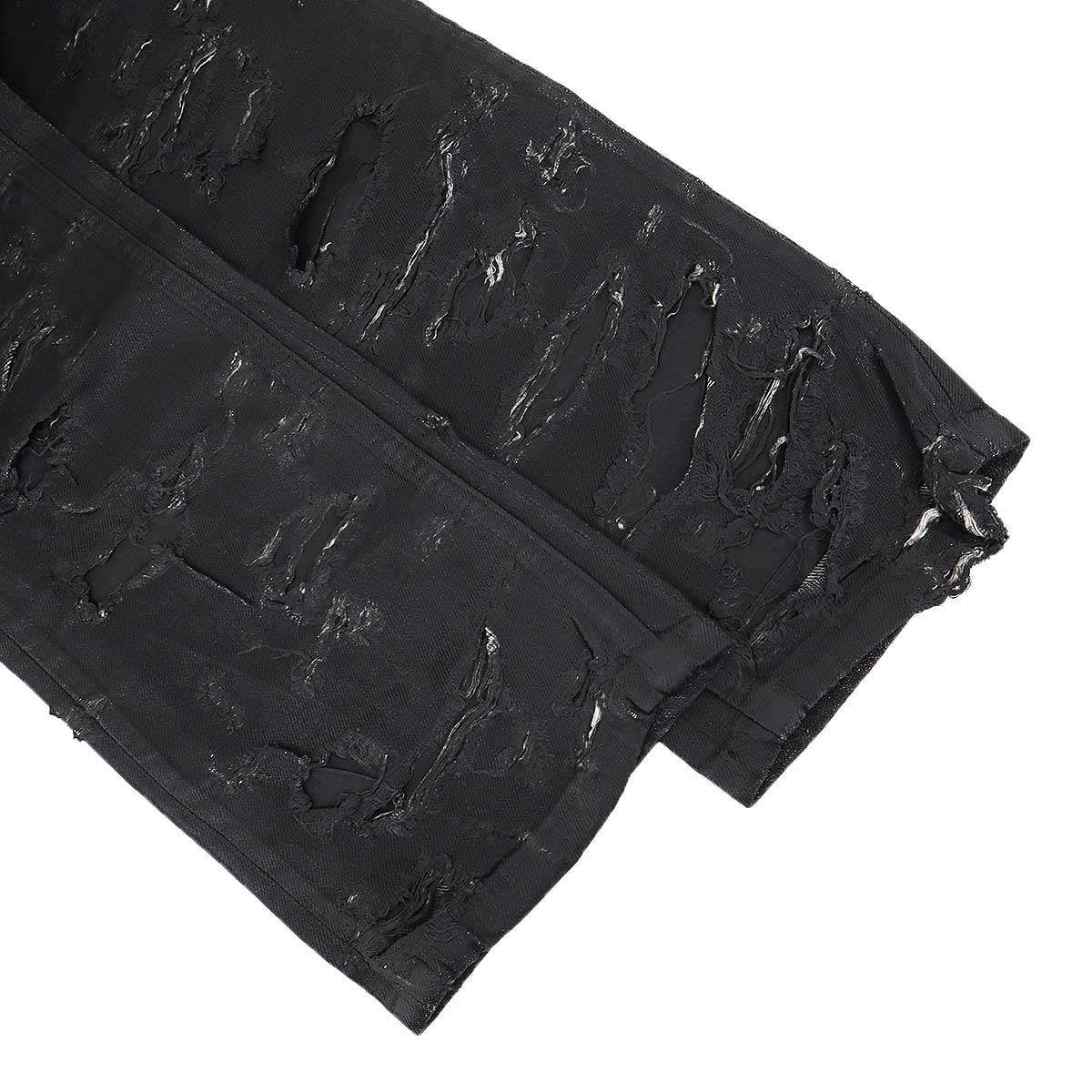 Dior Homme Strip Destroyed Jeans Denim Pants Black 29 — view 5