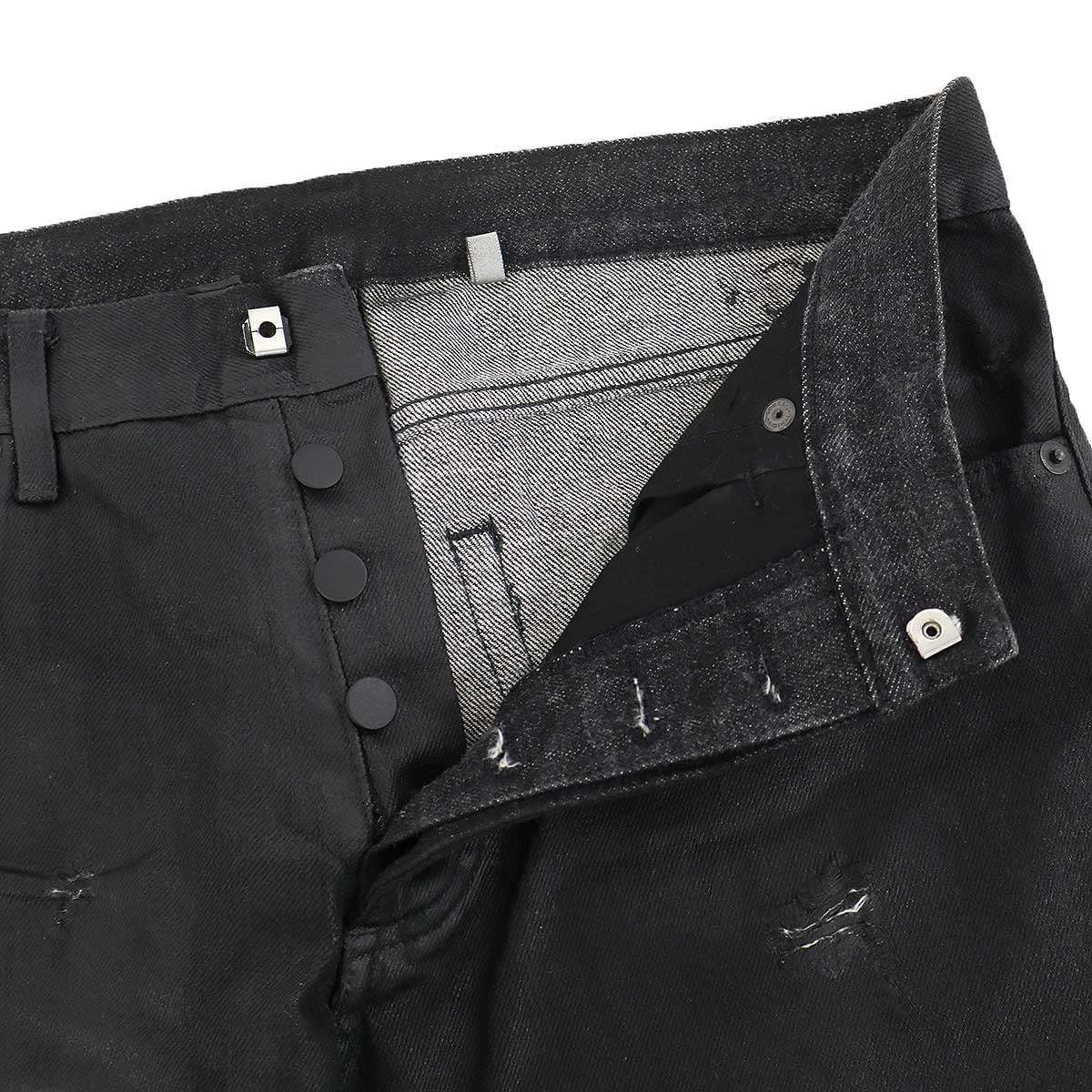 Dior Homme Strip Destroyed Jeans Denim Pants Black 29 — view 4
