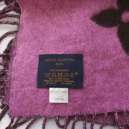 Louis Vuitton Monogram Echarpe Reykjavik Scarf Cashmere Brown Pink KH — view 4