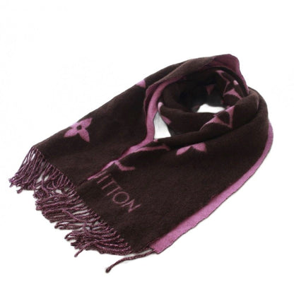 Louis Vuitton Monogram Echarpe Reykjavik Scarf Cashmere Brown Pink KH