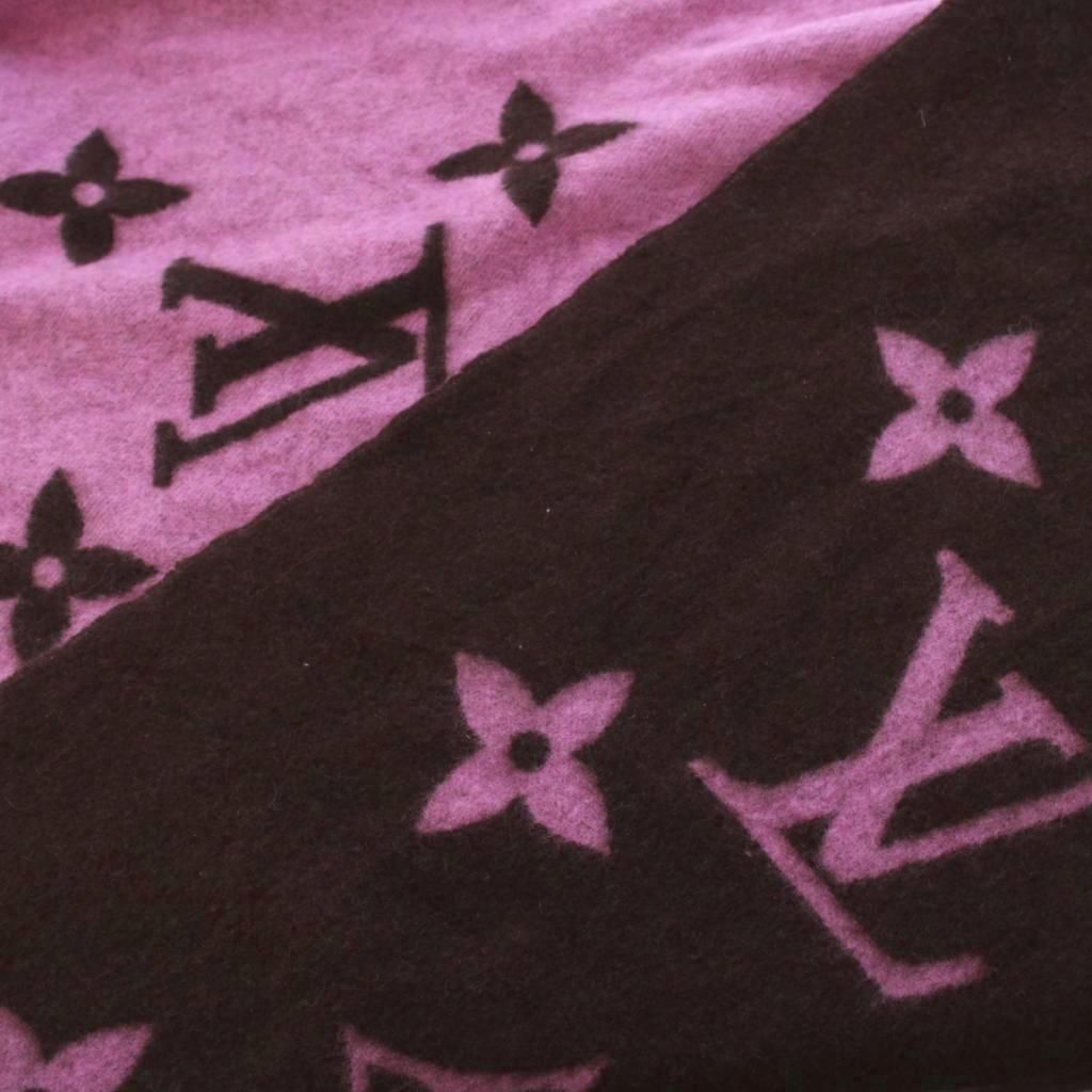 Louis Vuitton Monogram Echarpe Reykjavik Scarf Cashmere Brown Pink KH — view 3