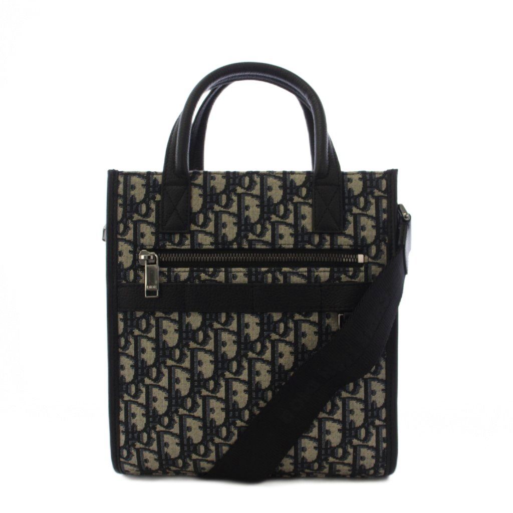 Dior Safari North South Tote Shoulder Bag 2-Way Blue KH