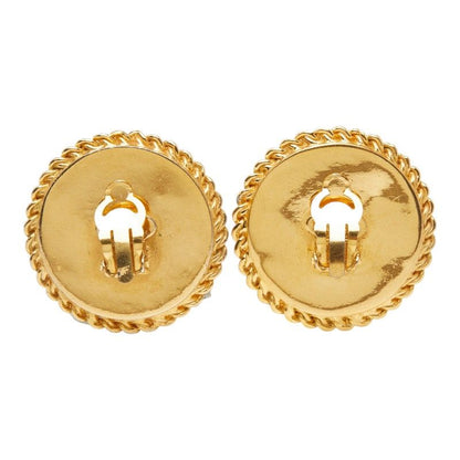 Chanel Vintage Chain Earrings Gold Black Plated — view 3
