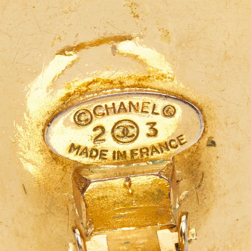 Chanel Vintage Chain Earrings Gold Black Plated — view 4