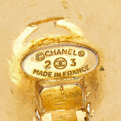 Chanel Vintage Chain Earrings Gold Black Plated — view 4