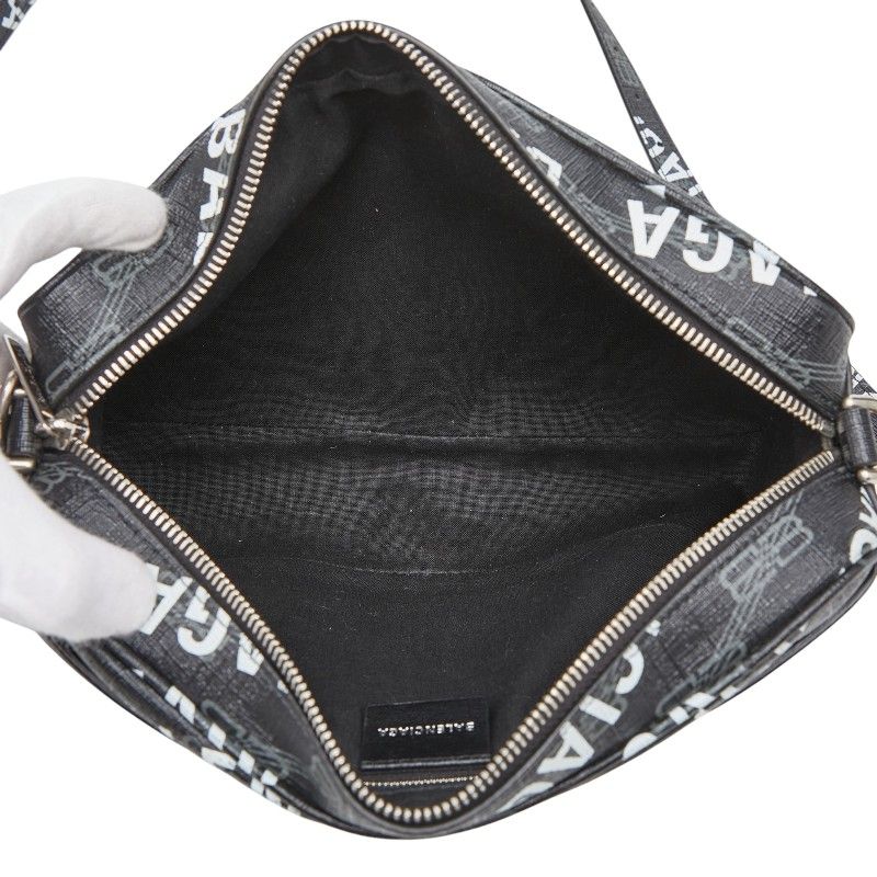 Balenciaga BB Monogram Signature Shoulder Bag Black — view 8