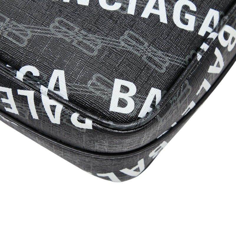 Balenciaga BB Monogram Signature Shoulder Bag Black — view 6