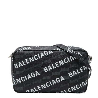 Balenciaga BB Monogram Signature Shoulder Bag Black