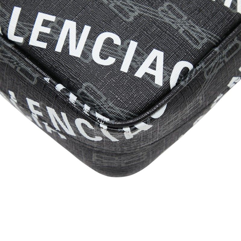 Balenciaga BB Monogram Signature Shoulder Bag Black — view 4