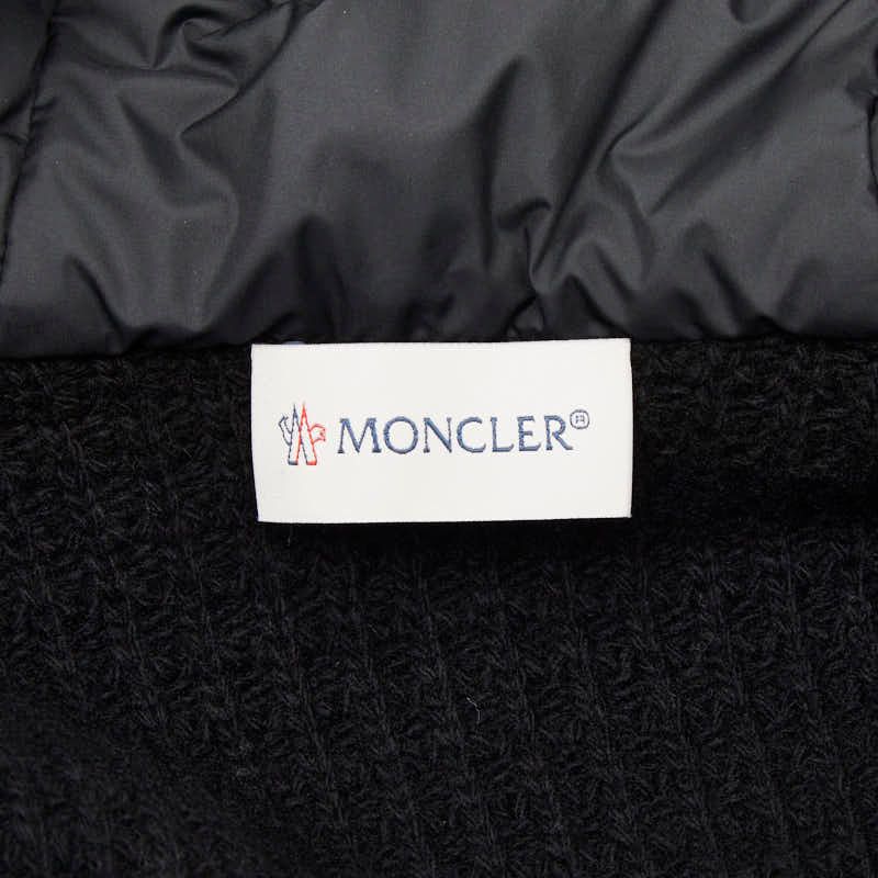 Moncler Cardigan Tricot Down Jacket Zip Hoodie M Black Gray Polyester Wool — view 5