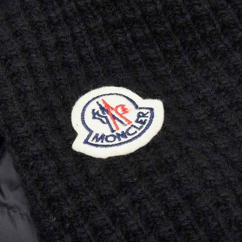 Moncler Cardigan Tricot Down Jacket Zip Hoodie M Black Gray Polyester Wool — view 4