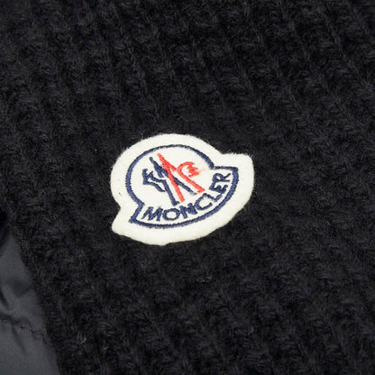 Moncler Cardigan Tricot Down Jacket Zip Hoodie M Black Gray Polyester Wool — view 4