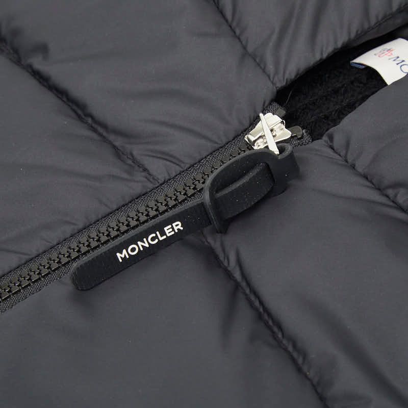 Moncler Cardigan Tricot Down Jacket Zip Hoodie M Black Gray Polyester Wool — view 3