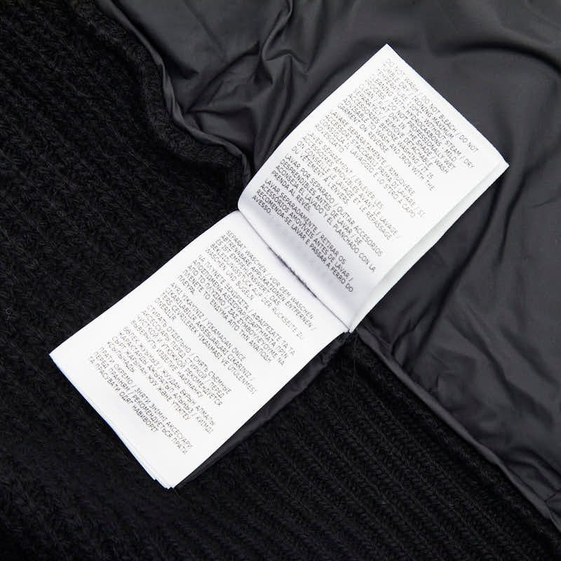 Moncler Cardigan Tricot Down Jacket Zip Hoodie M Black Gray Polyester Wool — view 8