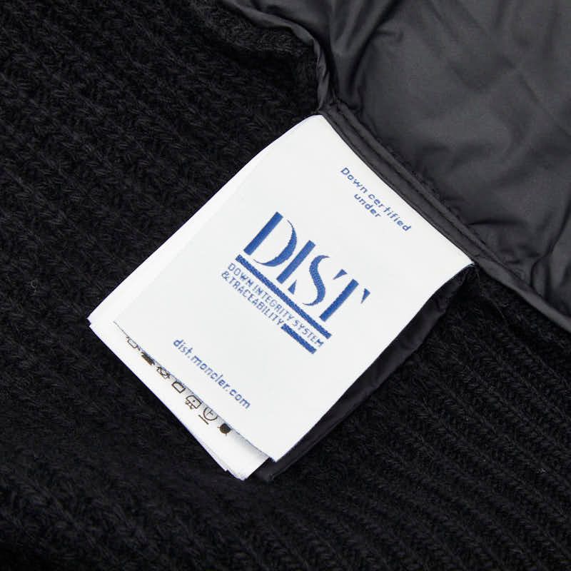 Moncler Cardigan Tricot Down Jacket Zip Hoodie M Black Gray Polyester Wool — view 6