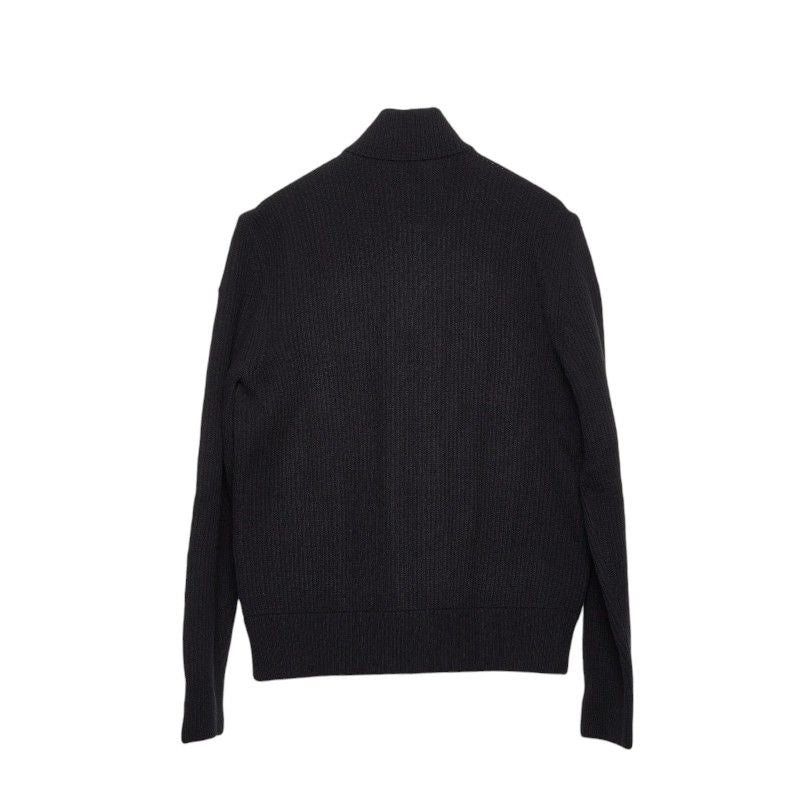 Moncler Tricot Cardigan Corduroy Knit Jacket L Black Cotton Polyester Polyuretha — view 2