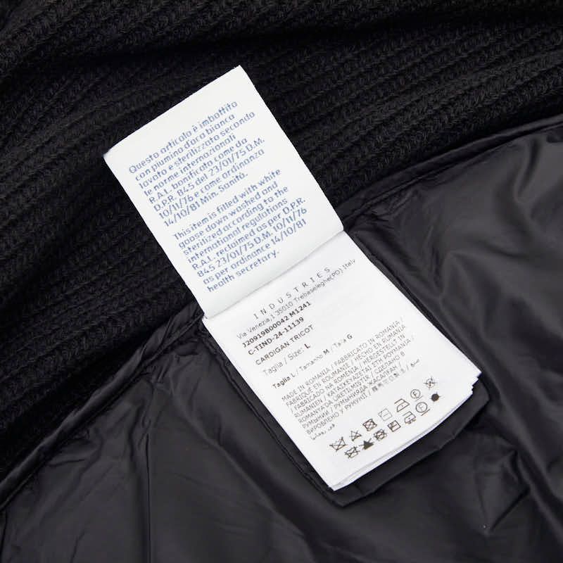 Moncler Tricot Cardigan Corduroy Knit Jacket L Black Cotton Polyester Polyuretha — view 7