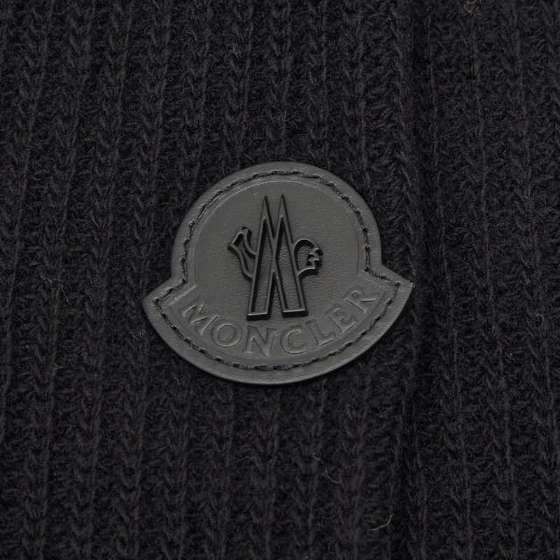 Moncler Tricot Cardigan Corduroy Knit Jacket L Black Cotton Polyester Polyuretha — view 4