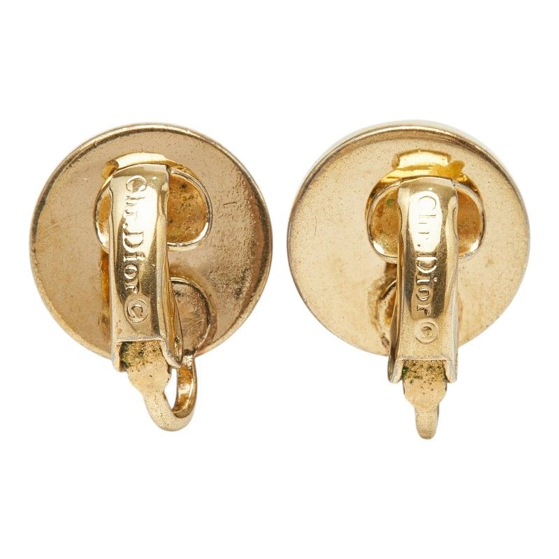 Dior Vintage Logo Earrings Gold Plated — view 3