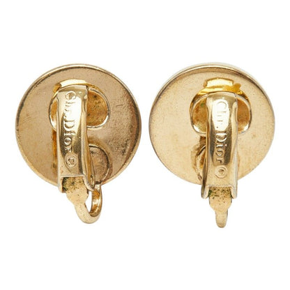 Dior Vintage Logo Earrings Gold Plated — view 3