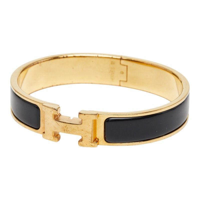 Hermes Click PM Bangle Gold Black Plated 1- Bracelet