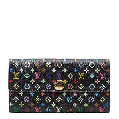 Louis Vuitton Monogram Portefeuille Sarah Wallet Noir Multicolor Leather