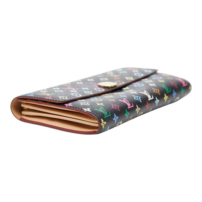Louis Vuitton Monogram Portefeuille Sarah Wallet Noir Multicolor Leather — view 5