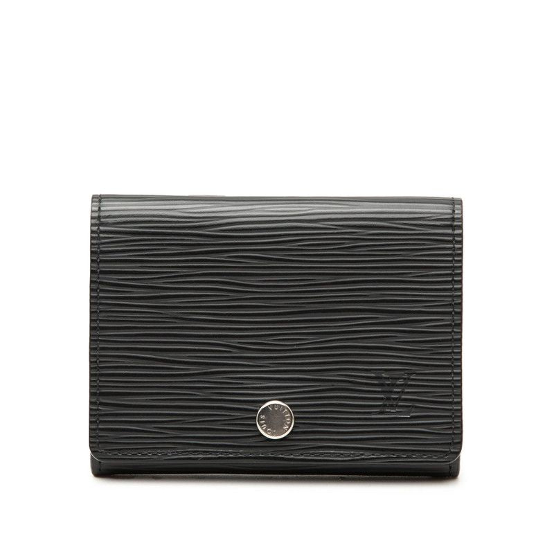 Louis Vuitton Epi Envelope Carte de Visite Card Case Noir Black Leather