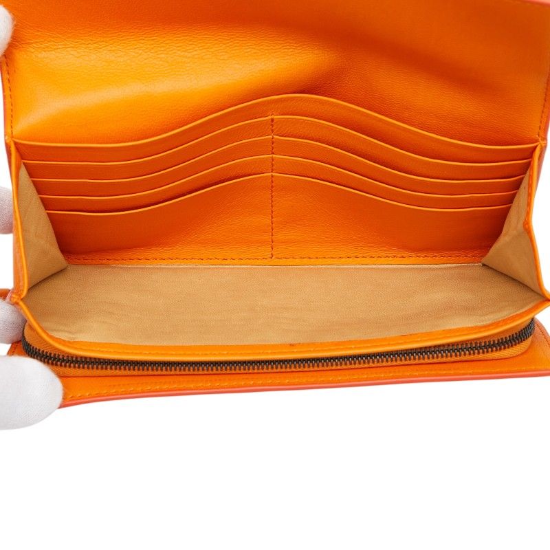 Bottega Veneta Intrecciato Wallet Orange Leather — view 6